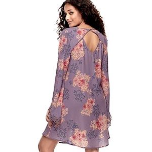 EUC Mason & Belle Purple Floral Bell Sleeve Dress